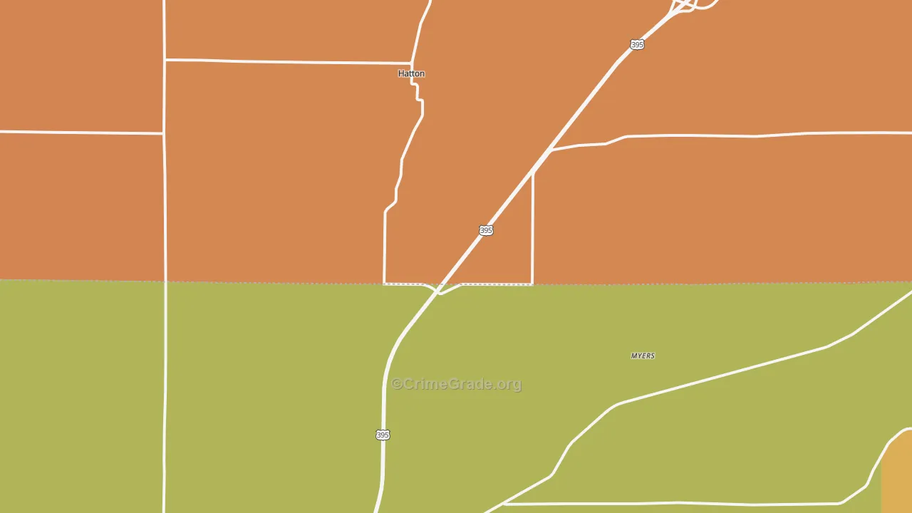 Hatton, WA Map of Drug-Related Crime Rates