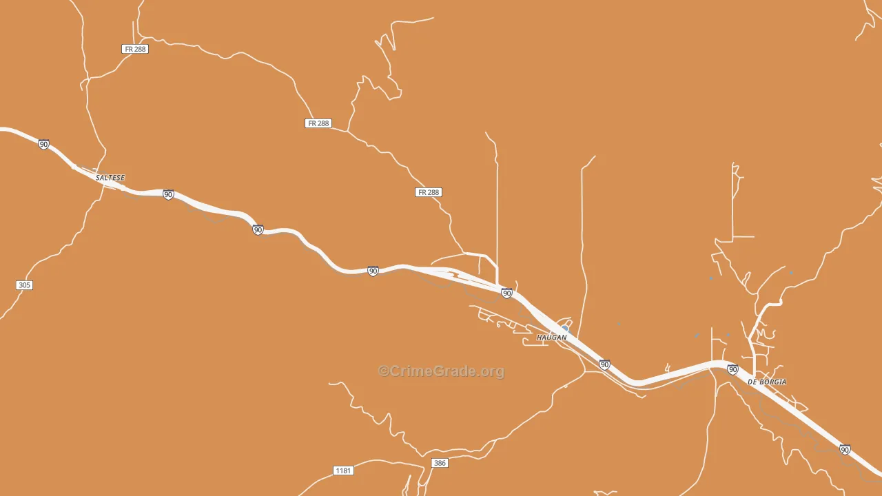 Haugan, MT Map of Drug-Related Crime Rates