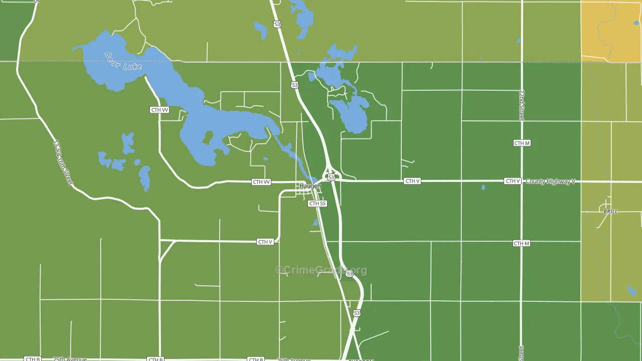 Haugen, WI Map of Drug-Related Crime Rates