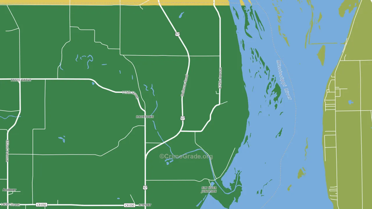 Hauntown, IA Map of Drug-Related Crime Rates