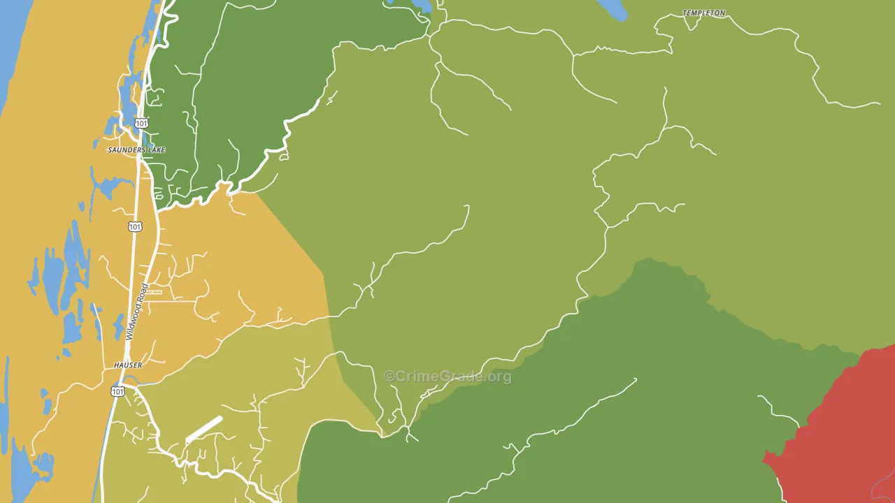 Hauser, OR Map of Drug-Related Crime Rates