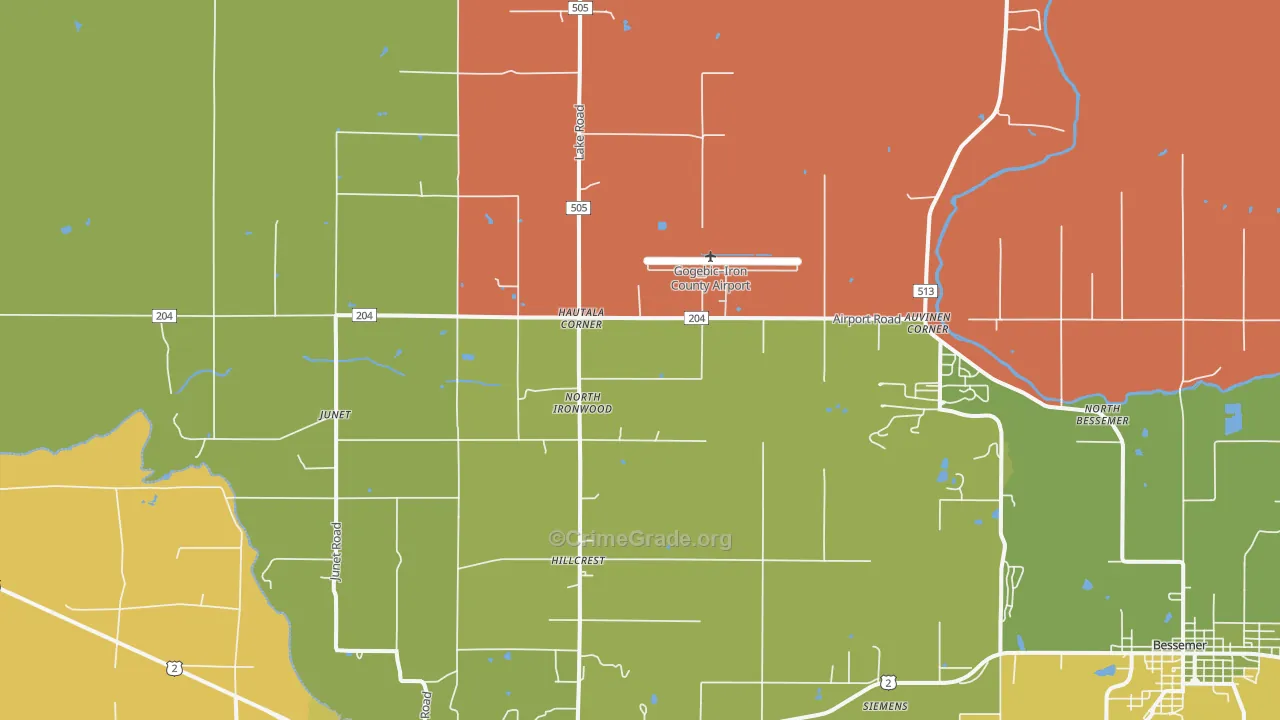 Hautala Corner, MI Map of Drug-Related Crime Rates