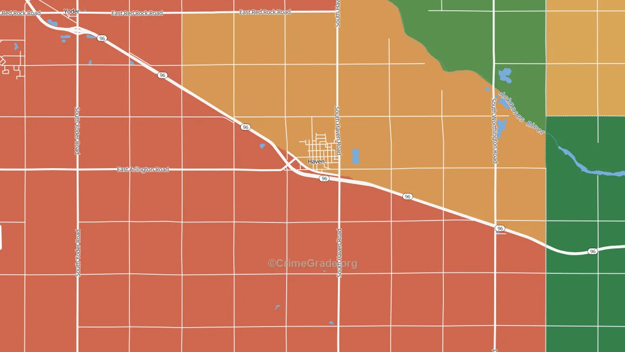 Haven, KS Map of Drug-Related Crime Rates
