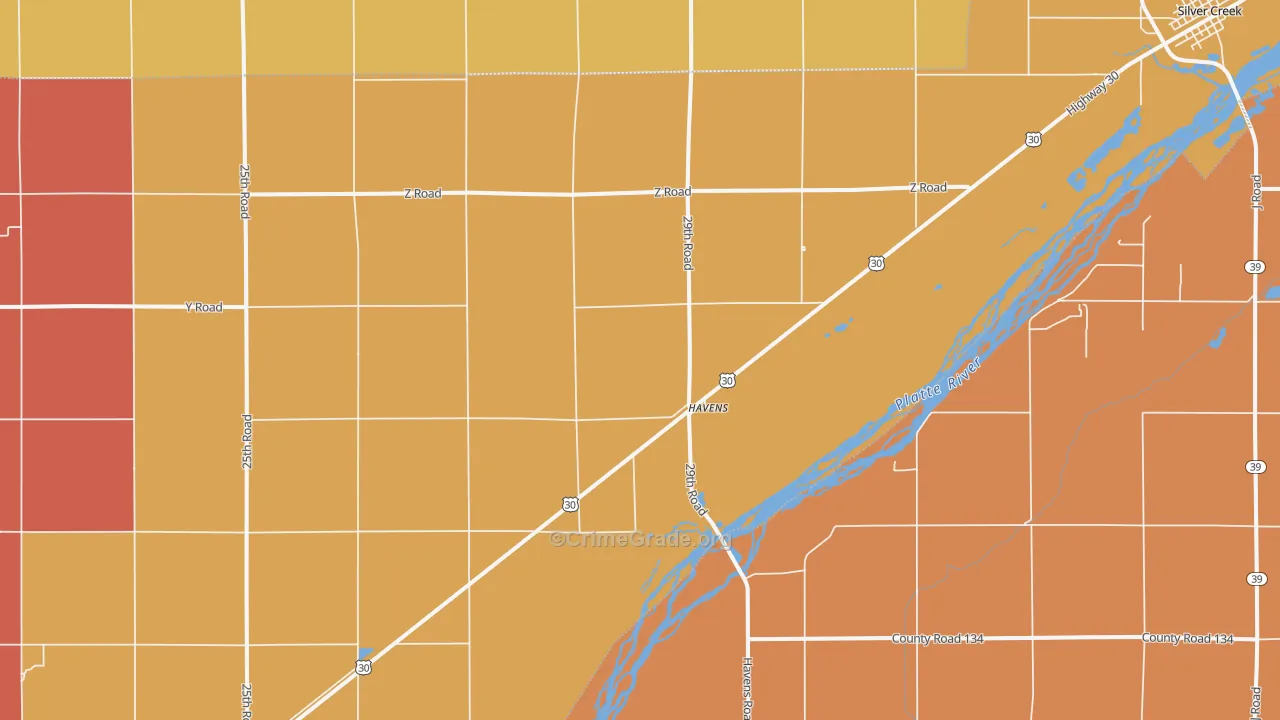 Havens, NE Map of Drug-Related Crime Rates