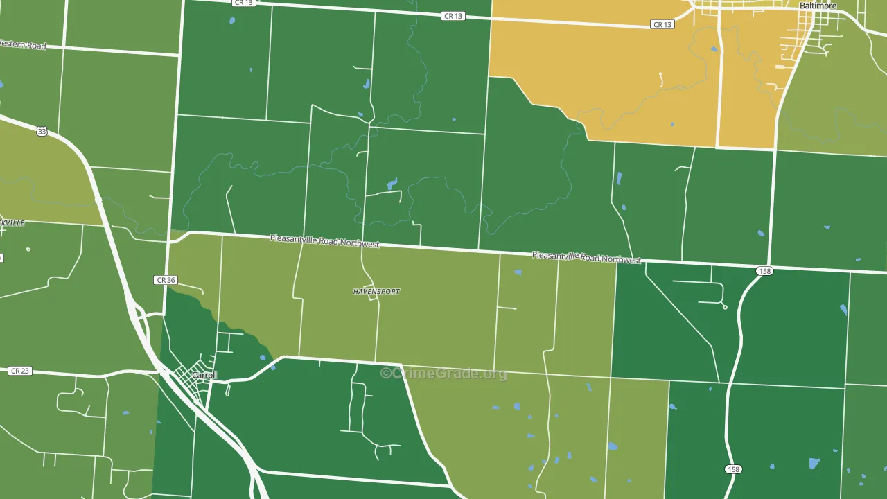 Havensport, OH Map of Drug-Related Crime Rates