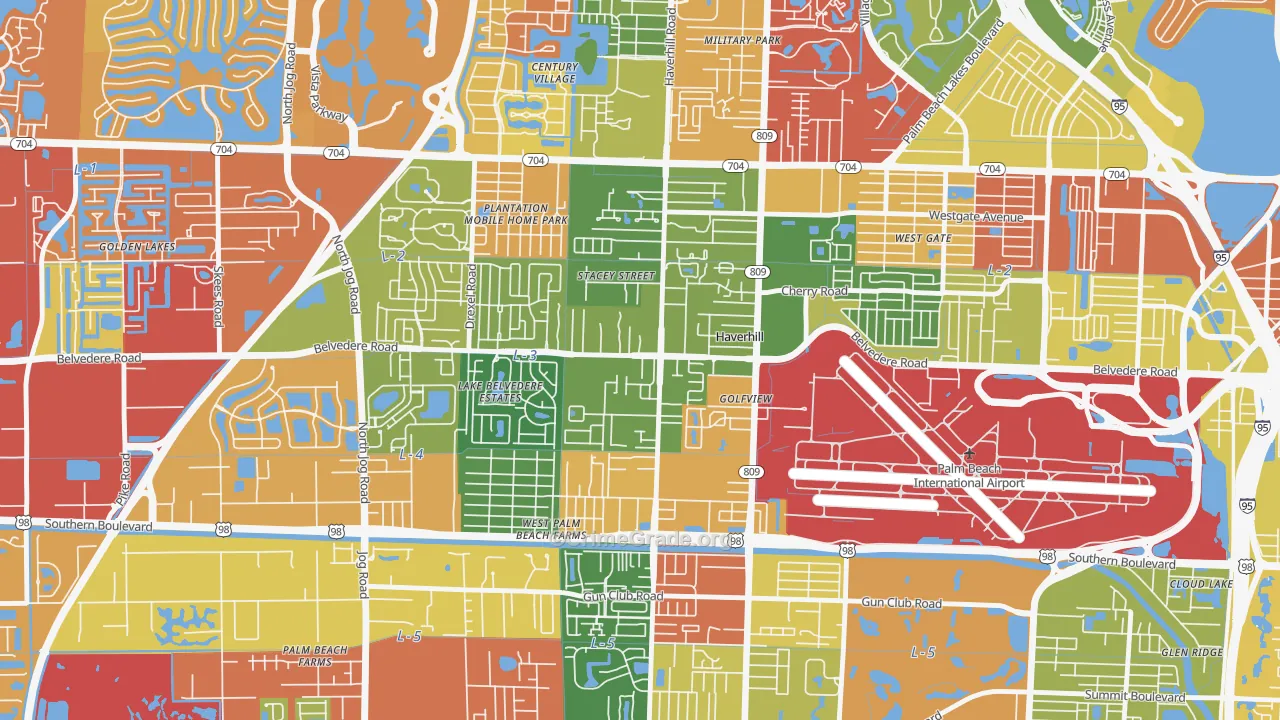 Haverhill, FL Map of Drug-Related Crime Rates