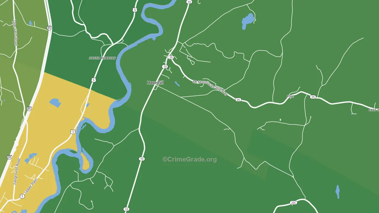 Haverhill, NH Map of Drug-Related Crime Rates