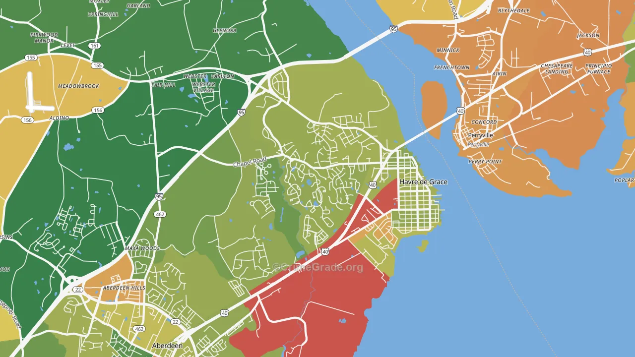 Havre de Grace, MD Map of Drug-Related Crime Rates