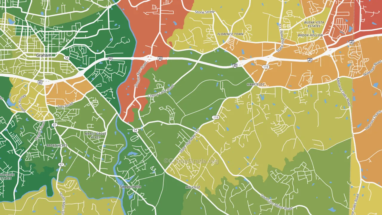 Haw River, NC Map of Drug-Related Crime Rates