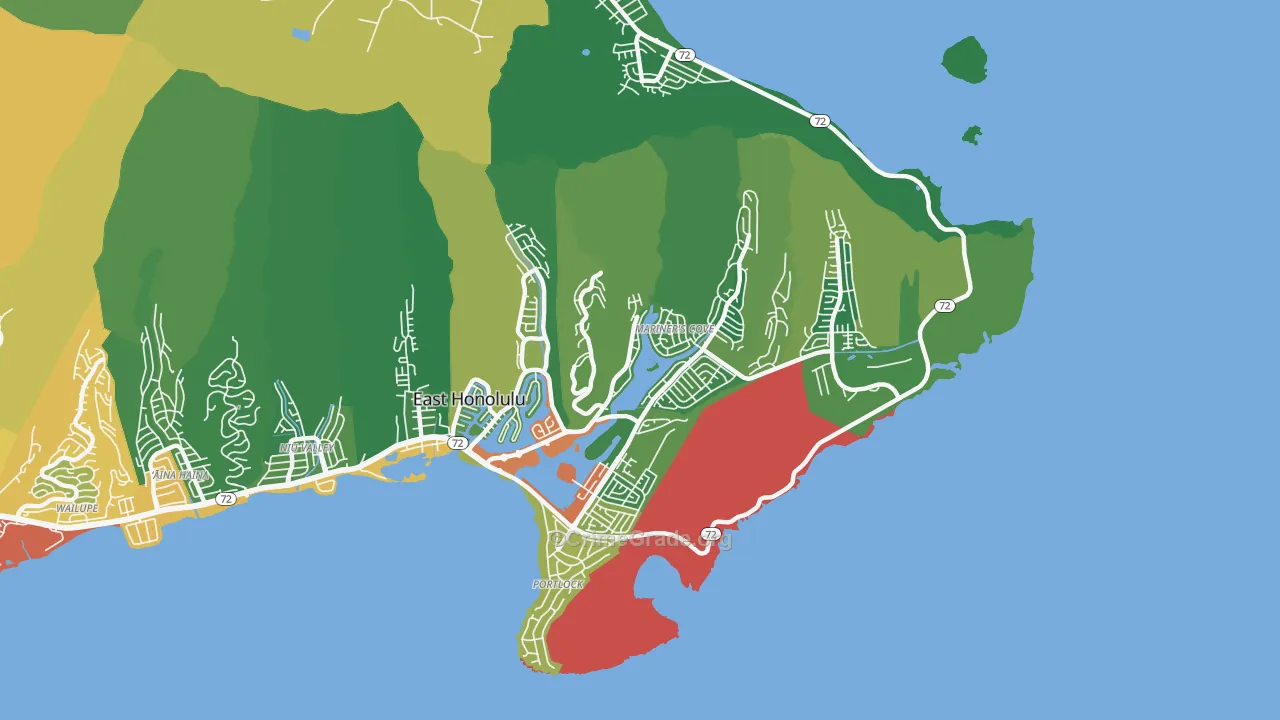 Hawaii Kai, East Honolulu, HI Map of Drug-Related Crime Rates