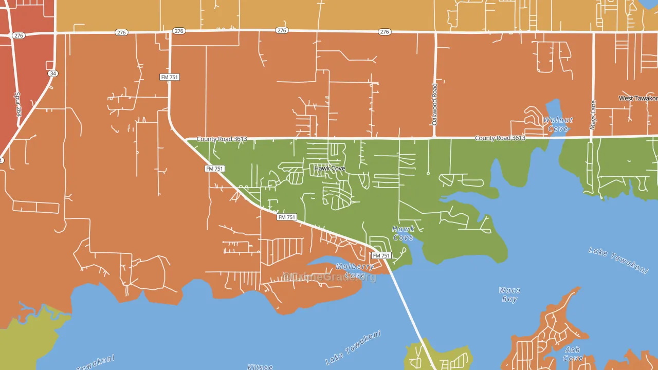 Hawk Cove, TX Map of Drug-Related Crime Rates