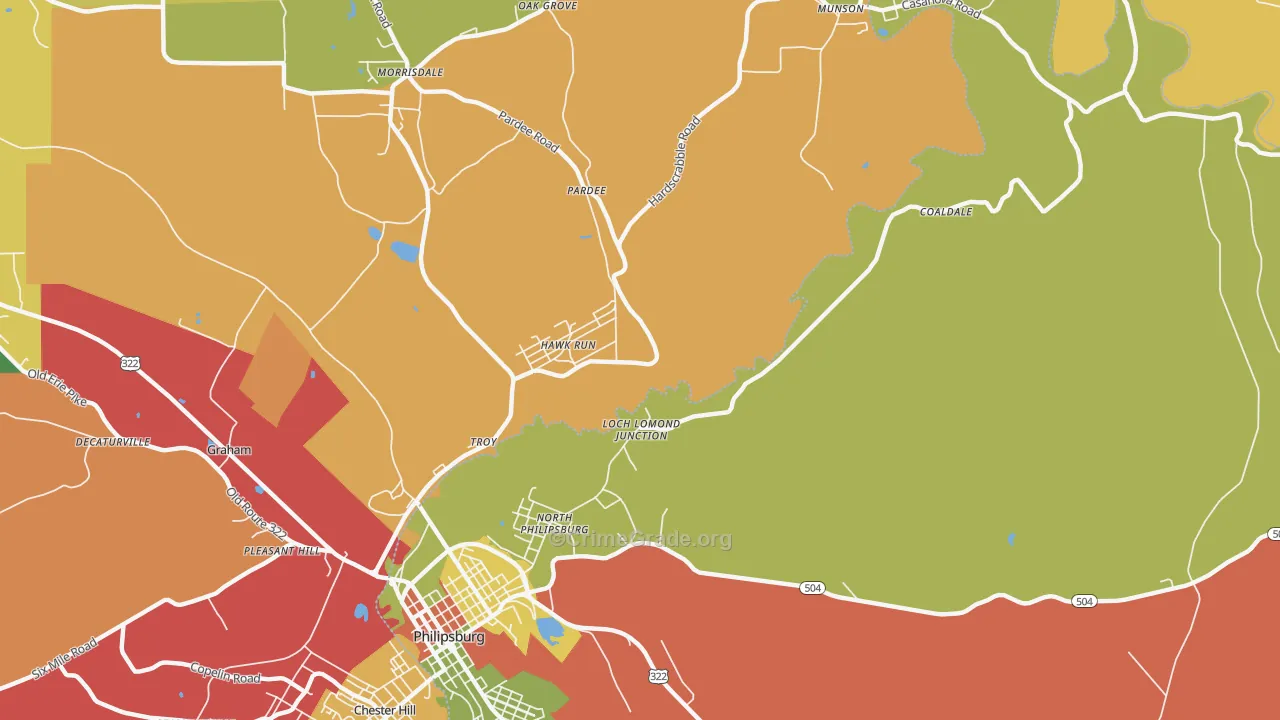 Hawk Run, PA Map of Drug-Related Crime Rates