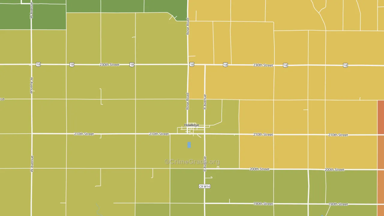 Hawkeye, IA Map of Drug-Related Crime Rates