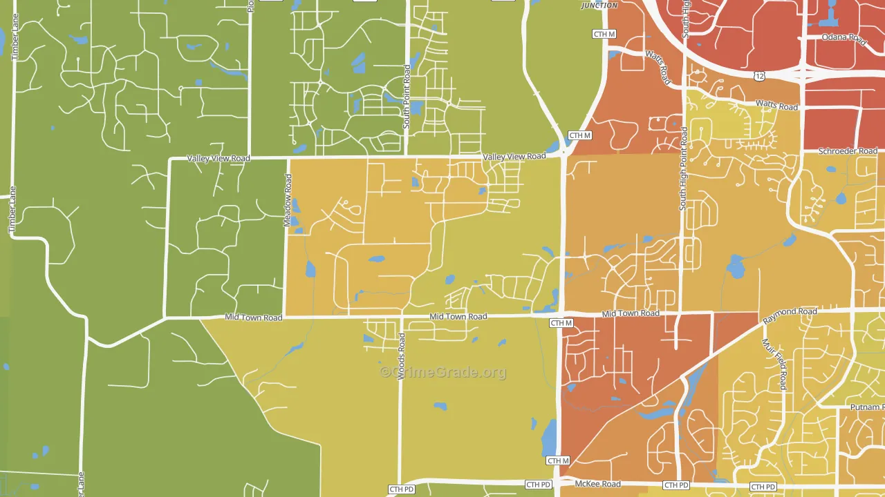 Hawk's Landing, Verona, WI Map of Drug-Related Crime Rates