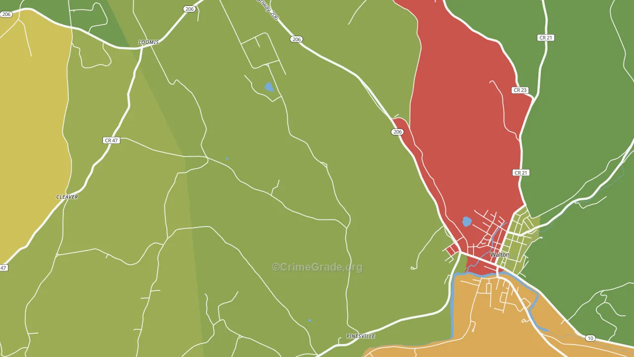 Hawleys, NY Map of Drug-Related Crime Rates