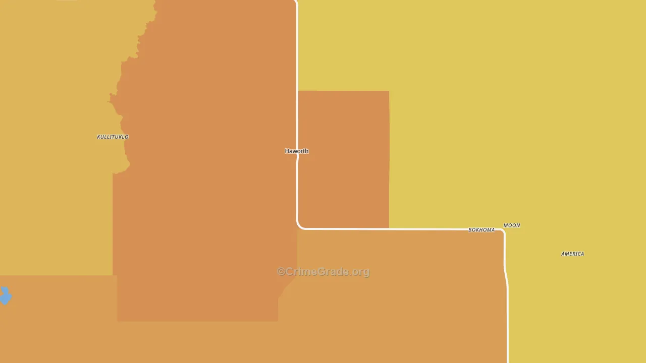 Haworth, OK Map of Drug-Related Crime Rates