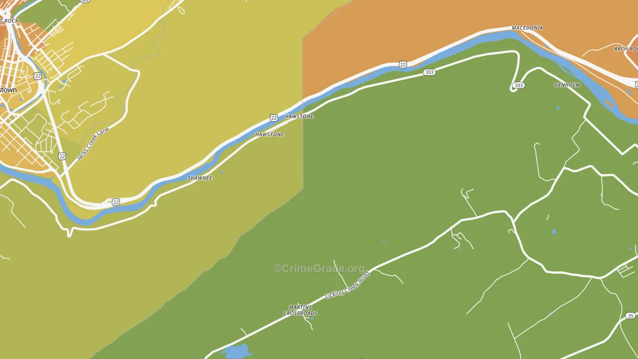 Hawstone, PA Map of Drug-Related Crime Rates
