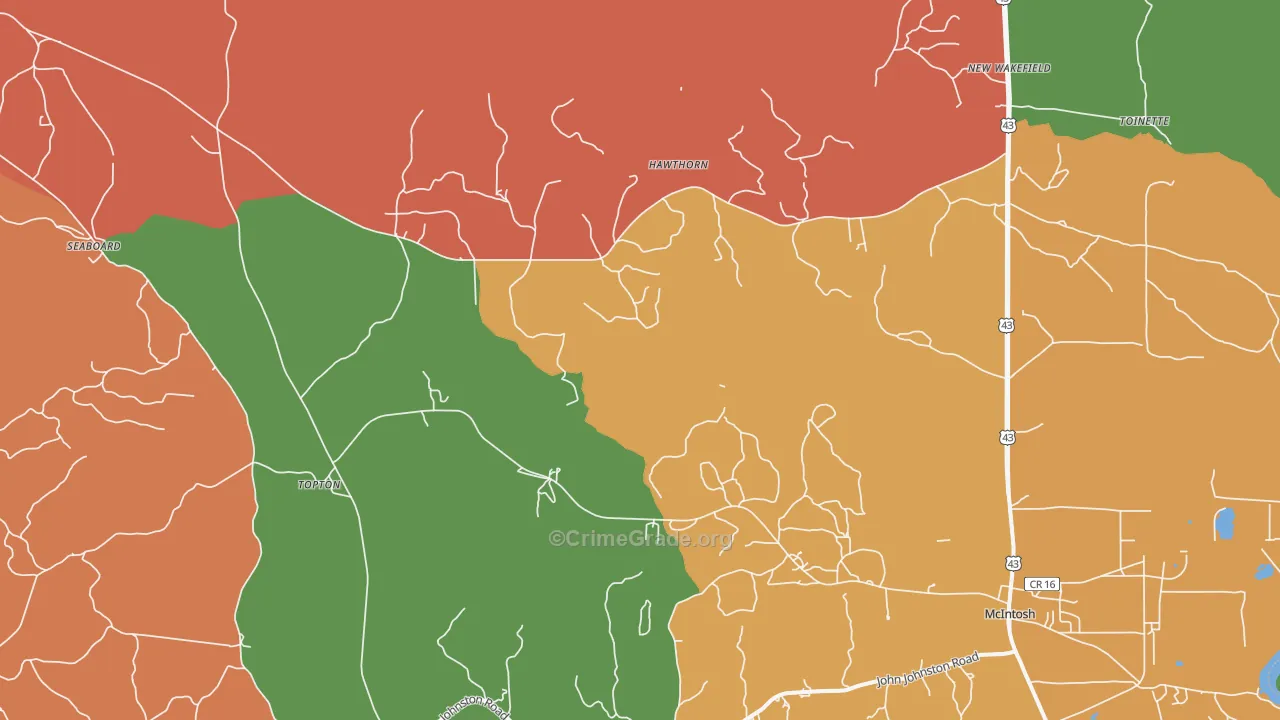 Hawthorn, AL Map of Drug-Related Crime Rates