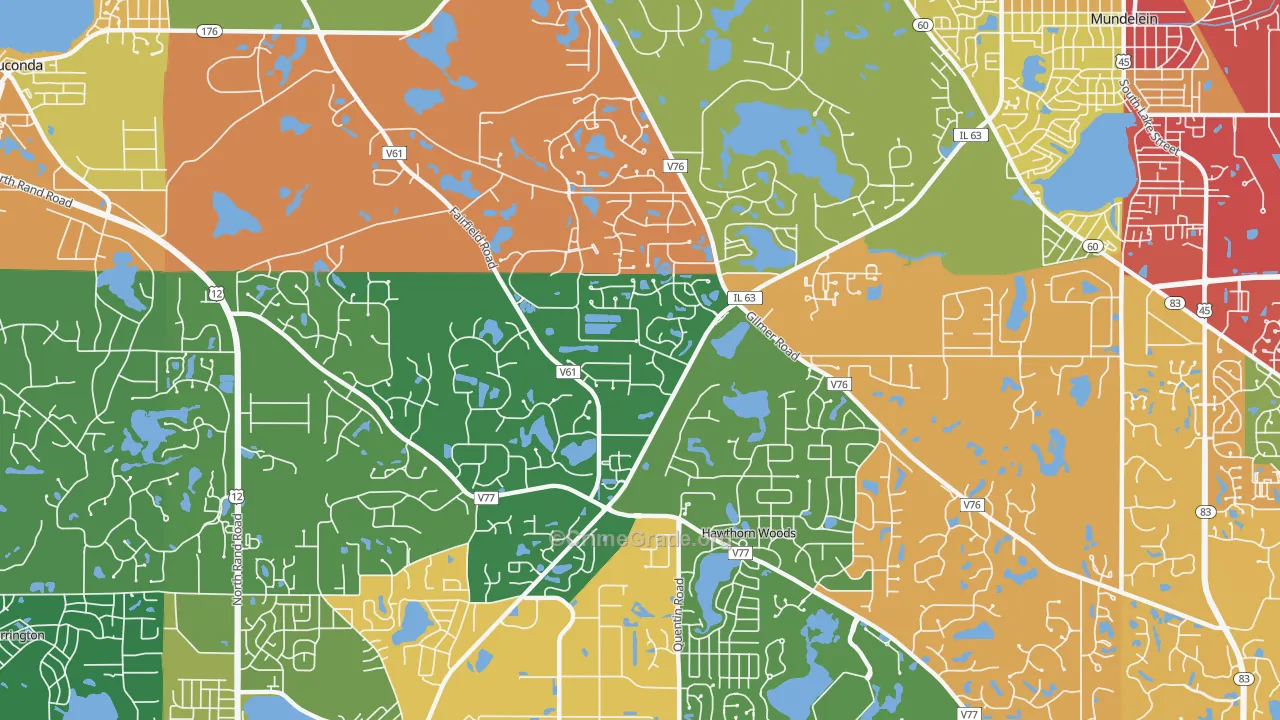 Hawthorn Woods, IL Map of Drug-Related Crime Rates
