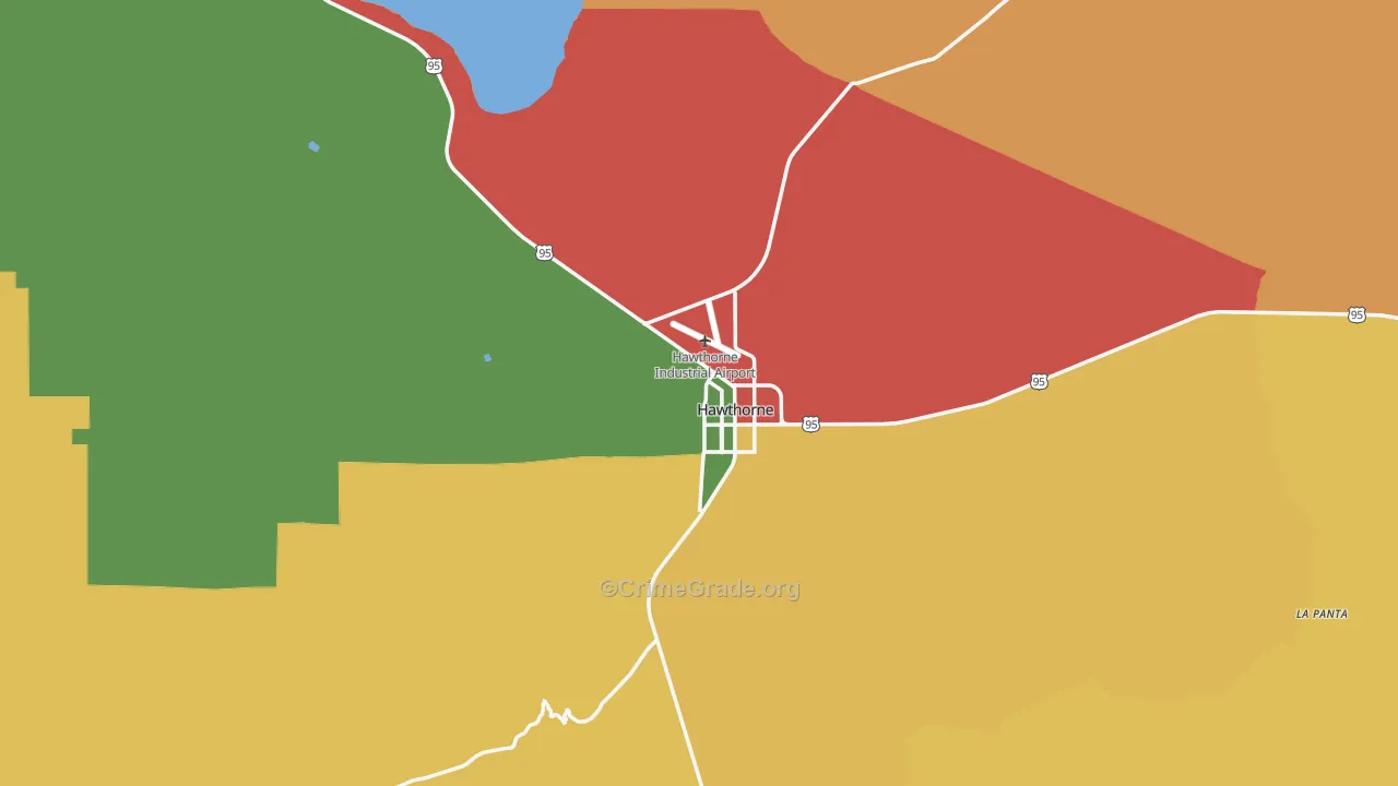 Hawthorne, NV Map of Drug-Related Crime Rates