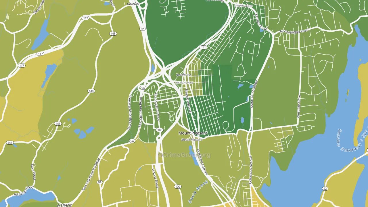 Hawthorne, NY Map of Drug-Related Crime Rates