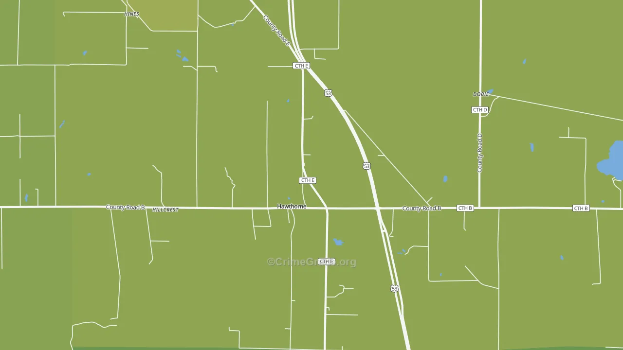 Hawthorne, WI Map of Drug-Related Crime Rates