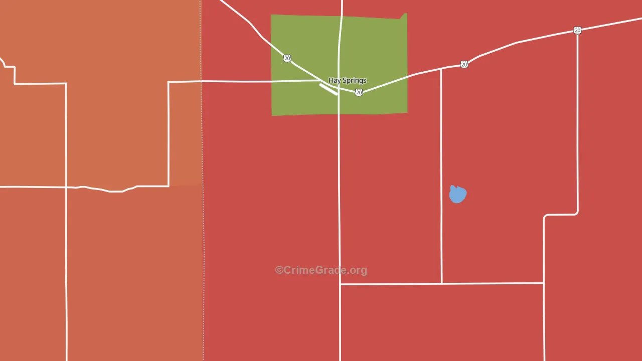 Hay Springs, NE Map of Drug-Related Crime Rates