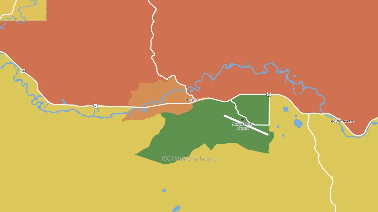 Hayden, CO Map of Drug-Related Crime Rates