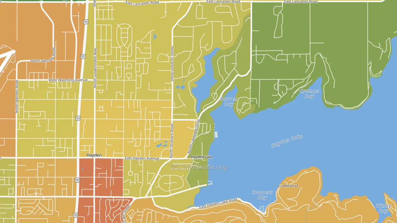 Hayden Lake, ID Map of Drug-Related Crime Rates