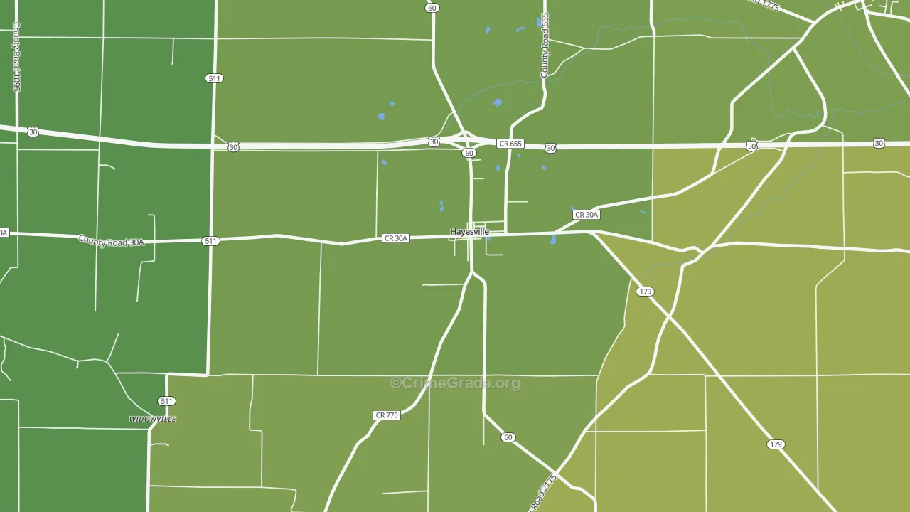 Hayesville, OH Map of Drug-Related Crime Rates
