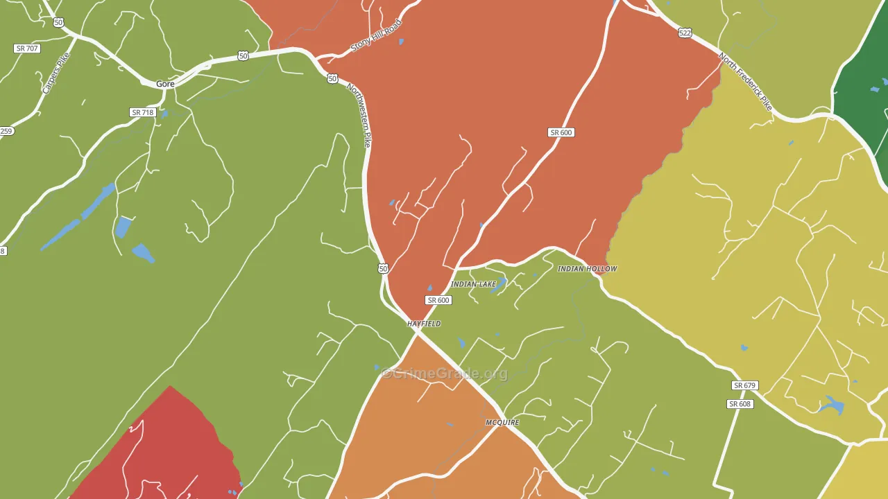 Hayfield, VA Map of Drug-Related Crime Rates