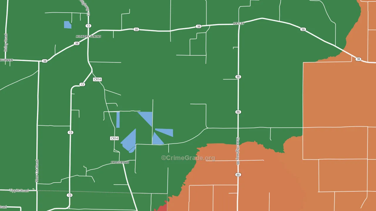 Hayley, AR Map of Drug-Related Crime Rates