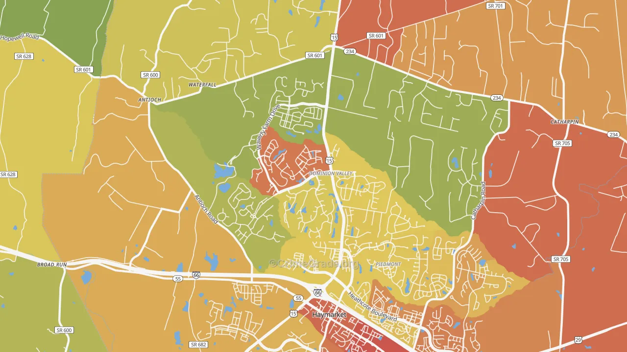 Haymarket, VA Map of Drug-Related Crime Rates