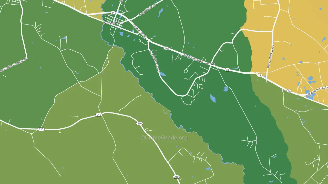 Hayne, NC Map of Drug-Related Crime Rates