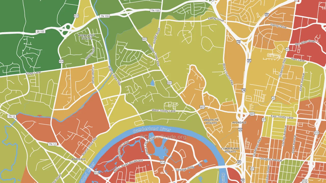 Haynes Area, Nashville, TN Map of Drug-Related Crime Rates