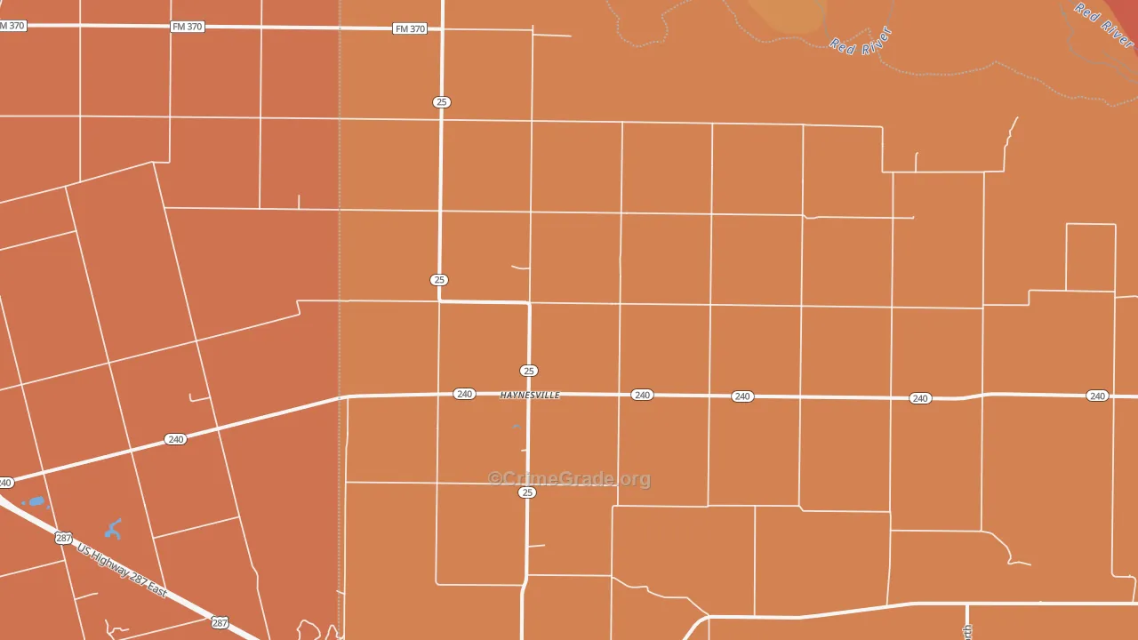 Haynesville, TX Map of Drug-Related Crime Rates