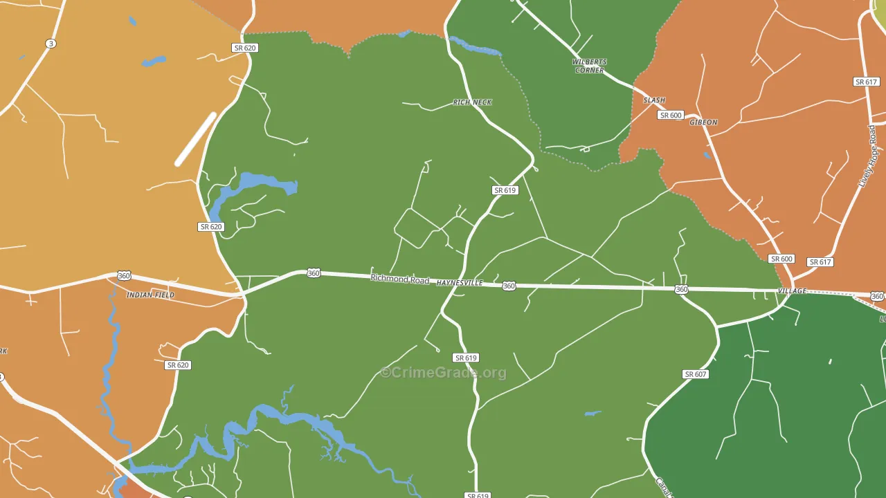 Haynesville, VA Map of Drug-Related Crime Rates