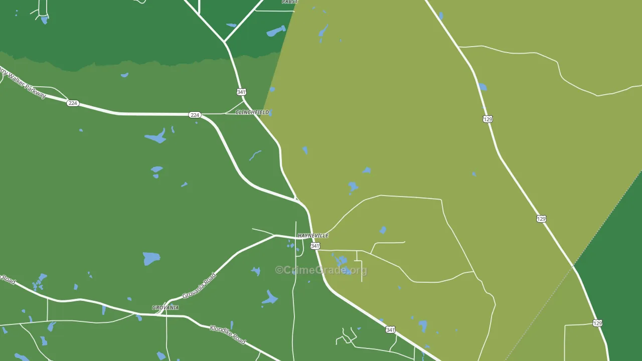 Hayneville, GA Map of Drug-Related Crime Rates