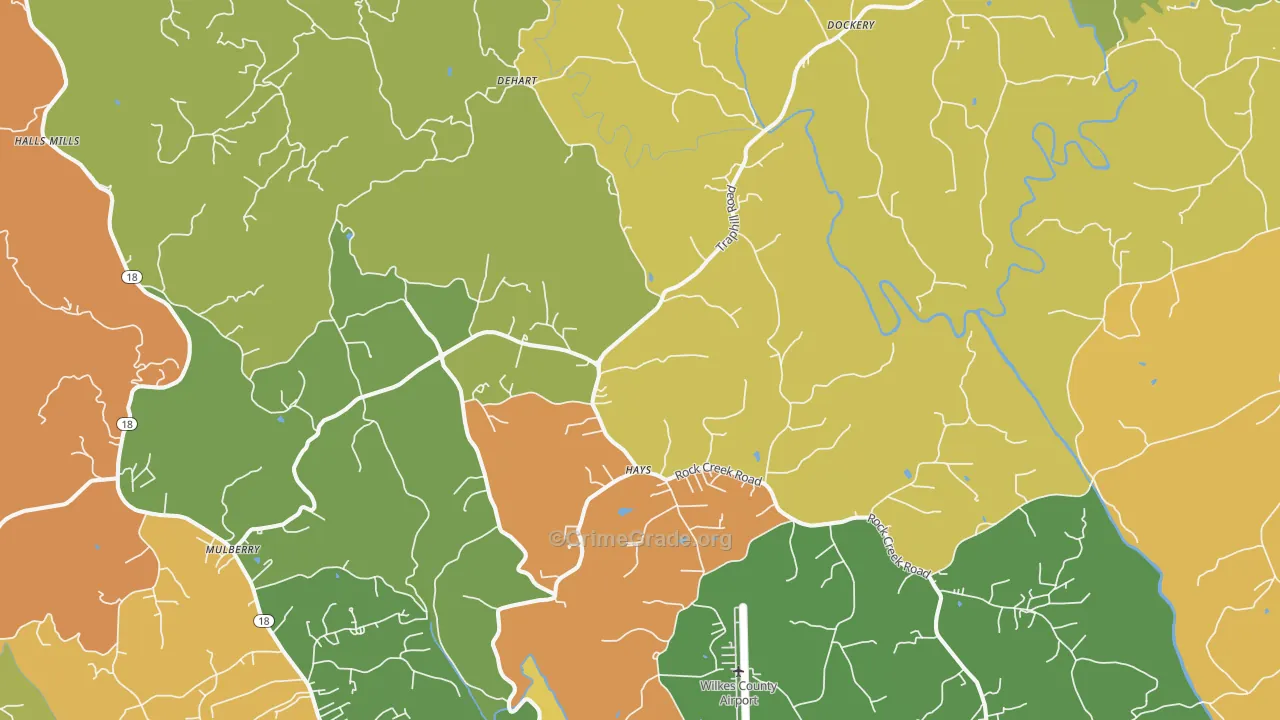 Hays, NC Map of Drug-Related Crime Rates