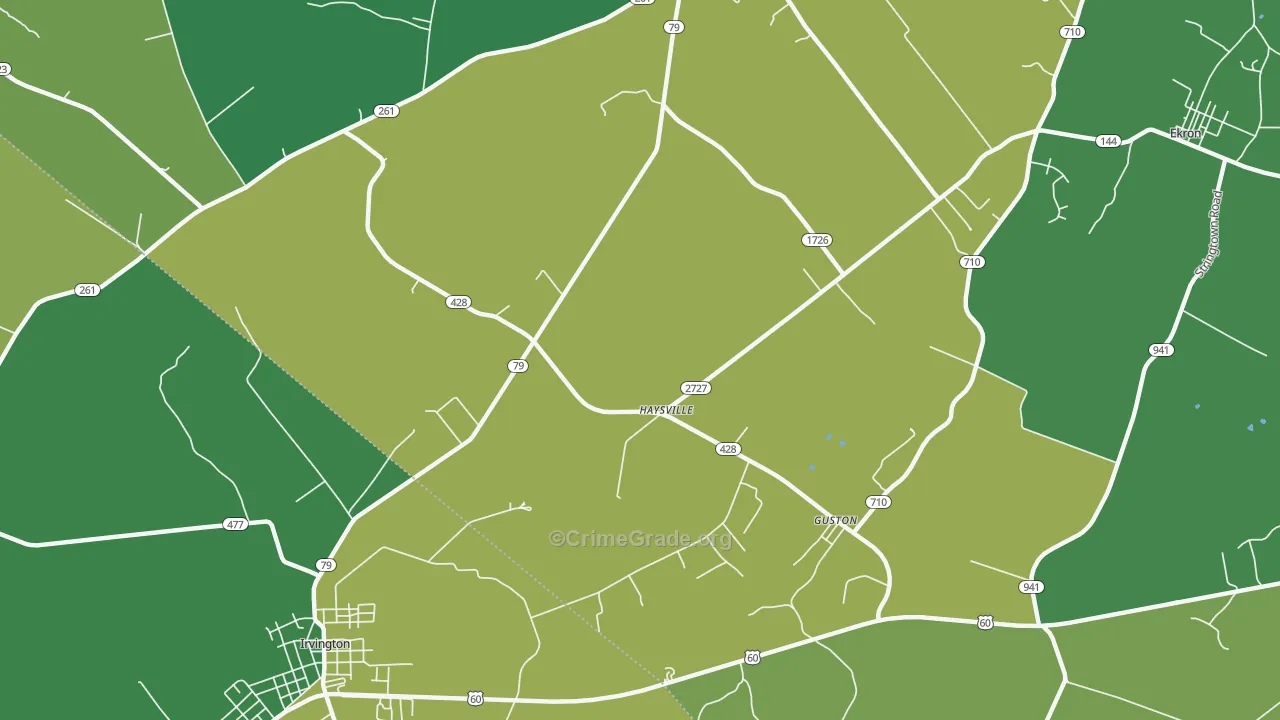 Haysville, KY Map of Drug-Related Crime Rates
