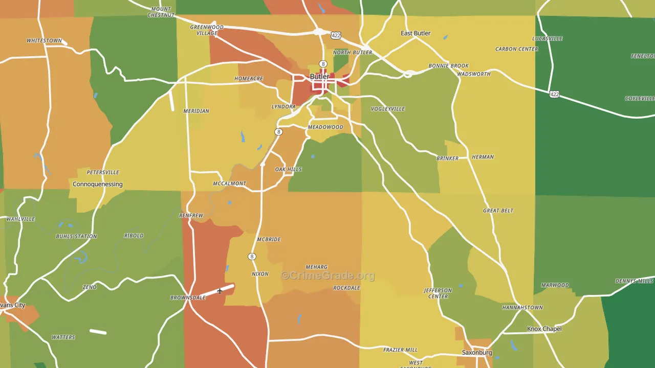 Haysville, PA Map of Drug-Related Crime Rates