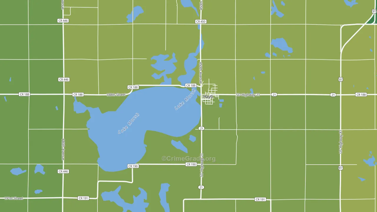 Hayti, SD Map of Drug-Related Crime Rates