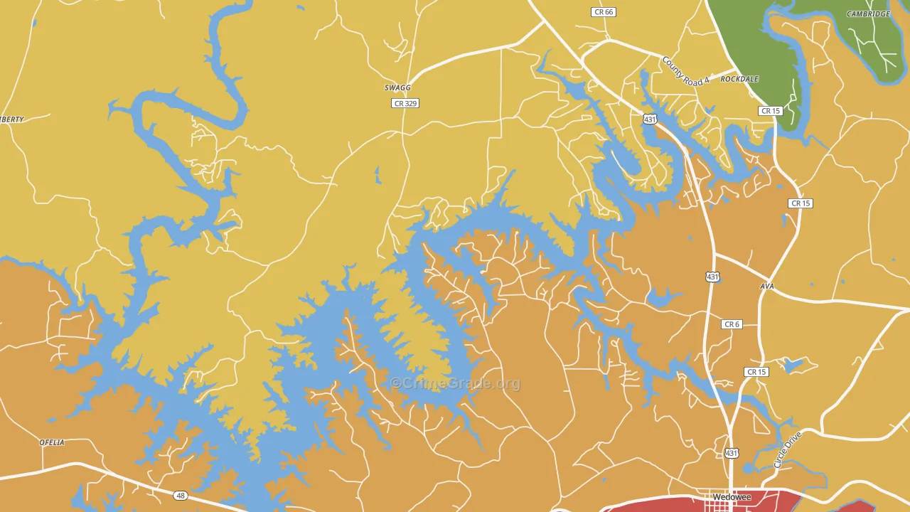 Haywood, AL Map of Drug-Related Crime Rates