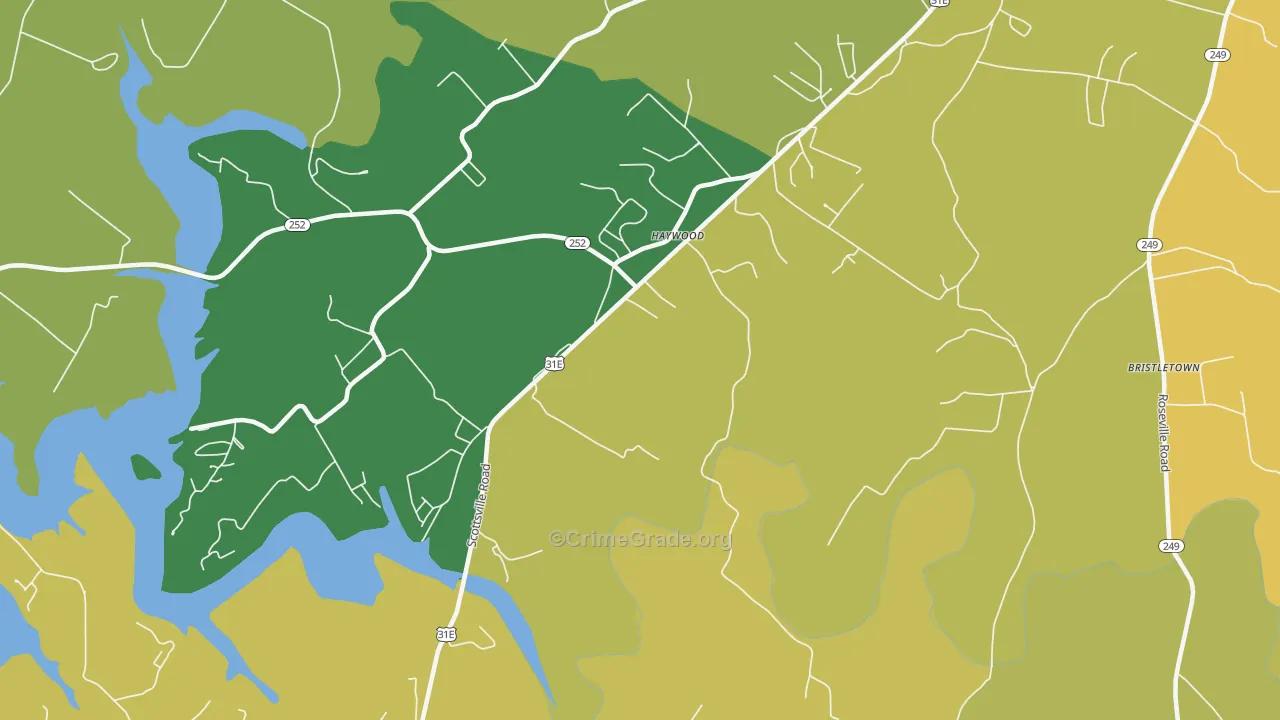 Haywood, KY Map of Drug-Related Crime Rates