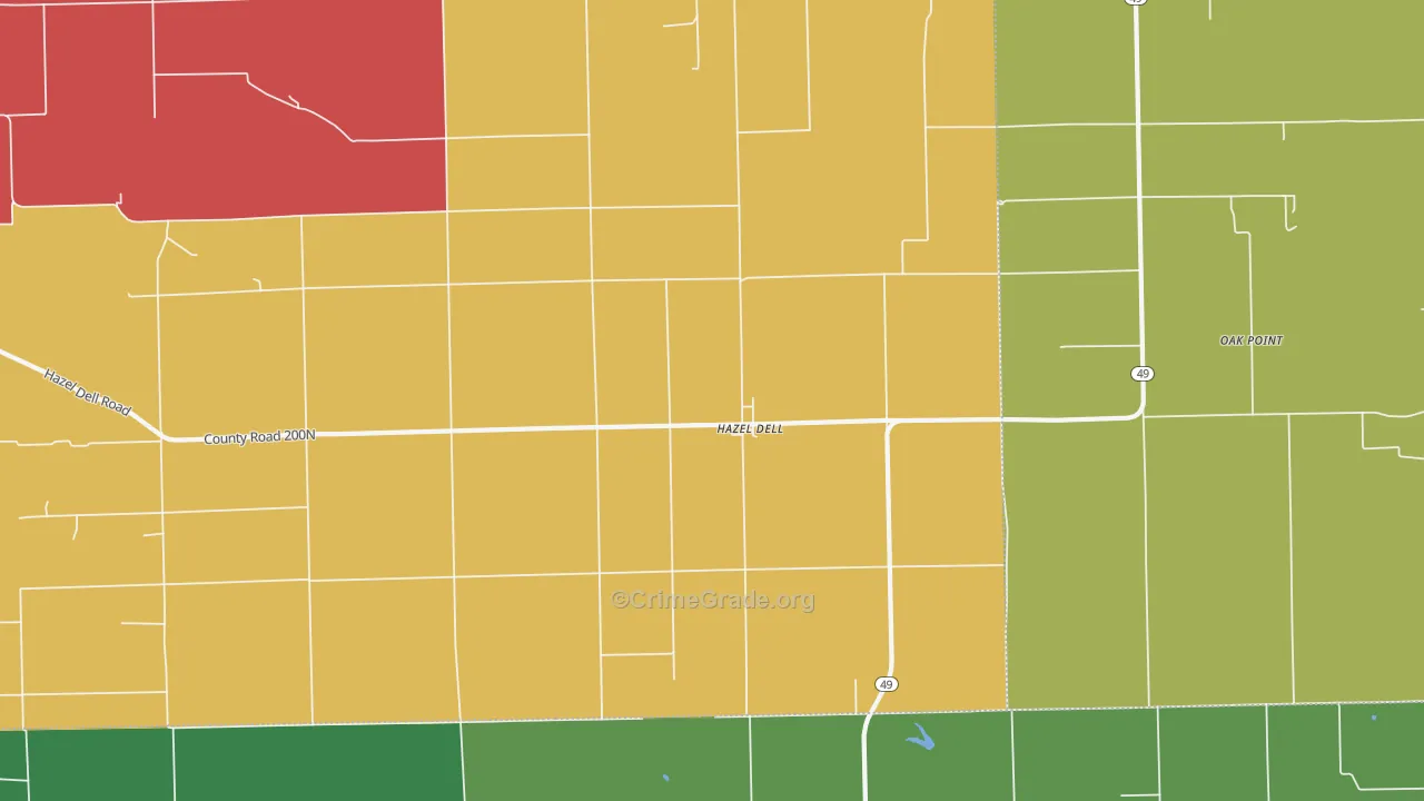 Hazel Dell, IL Map of Drug-Related Crime Rates