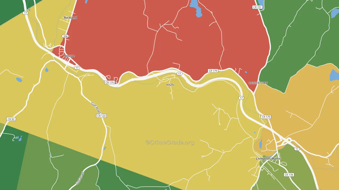 Hazel, NY Map of Drug-Related Crime Rates