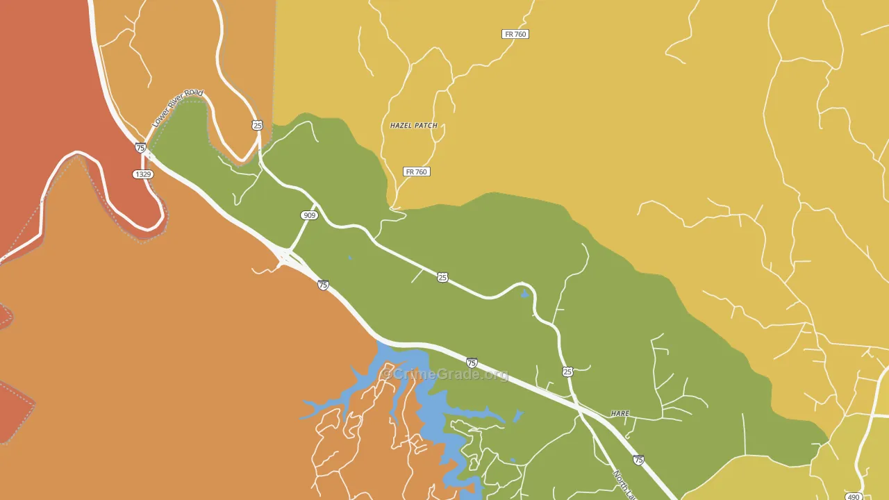 Hazel Patch, KY Map of Drug-Related Crime Rates