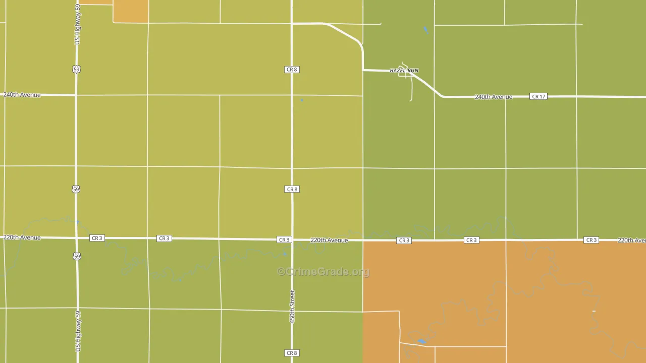 Hazel Run, MN Map of Drug-Related Crime Rates