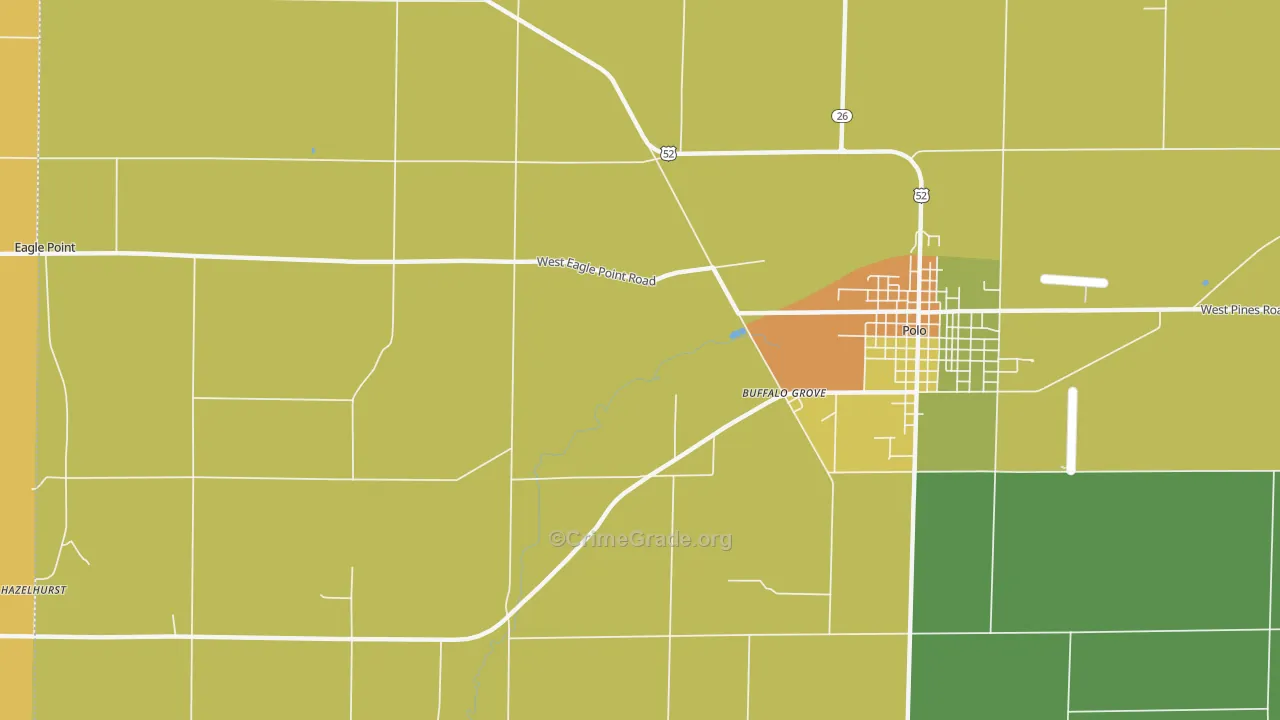 Hazelhurst, IL Map of Drug-Related Crime Rates