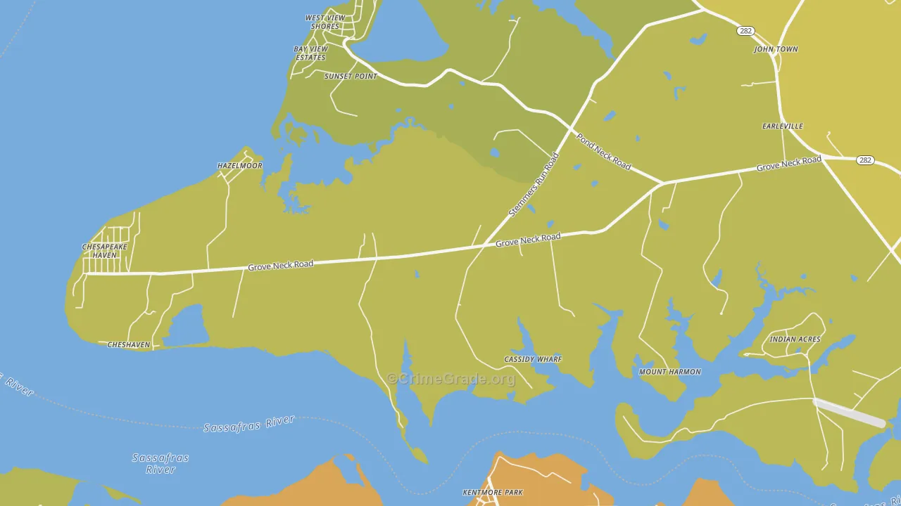 Hazelmoor, MD Map of Drug-Related Crime Rates